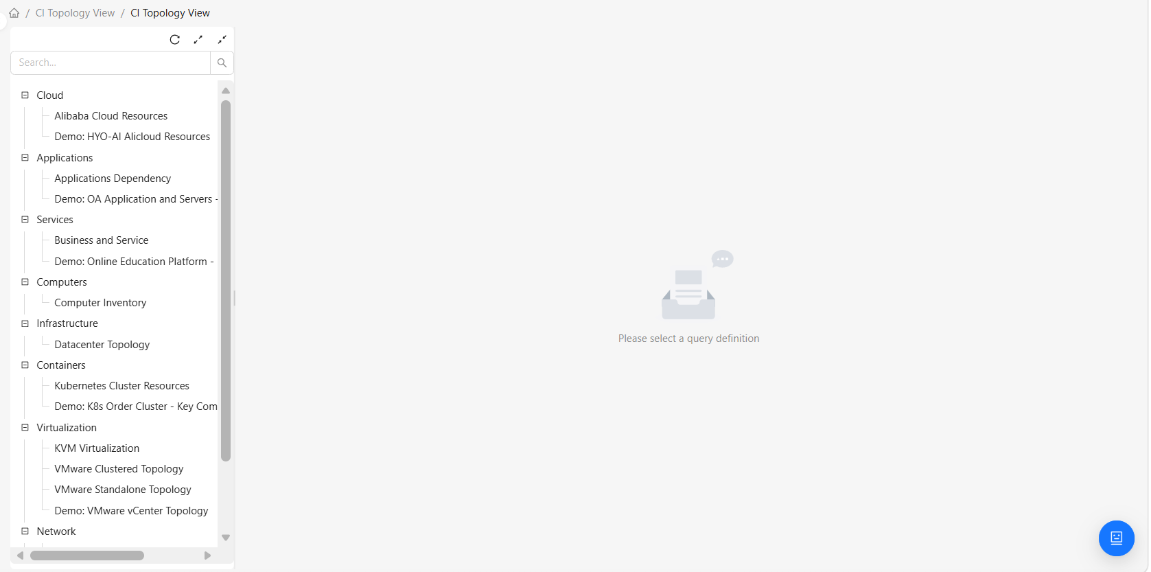 CI Topology View Main Interface